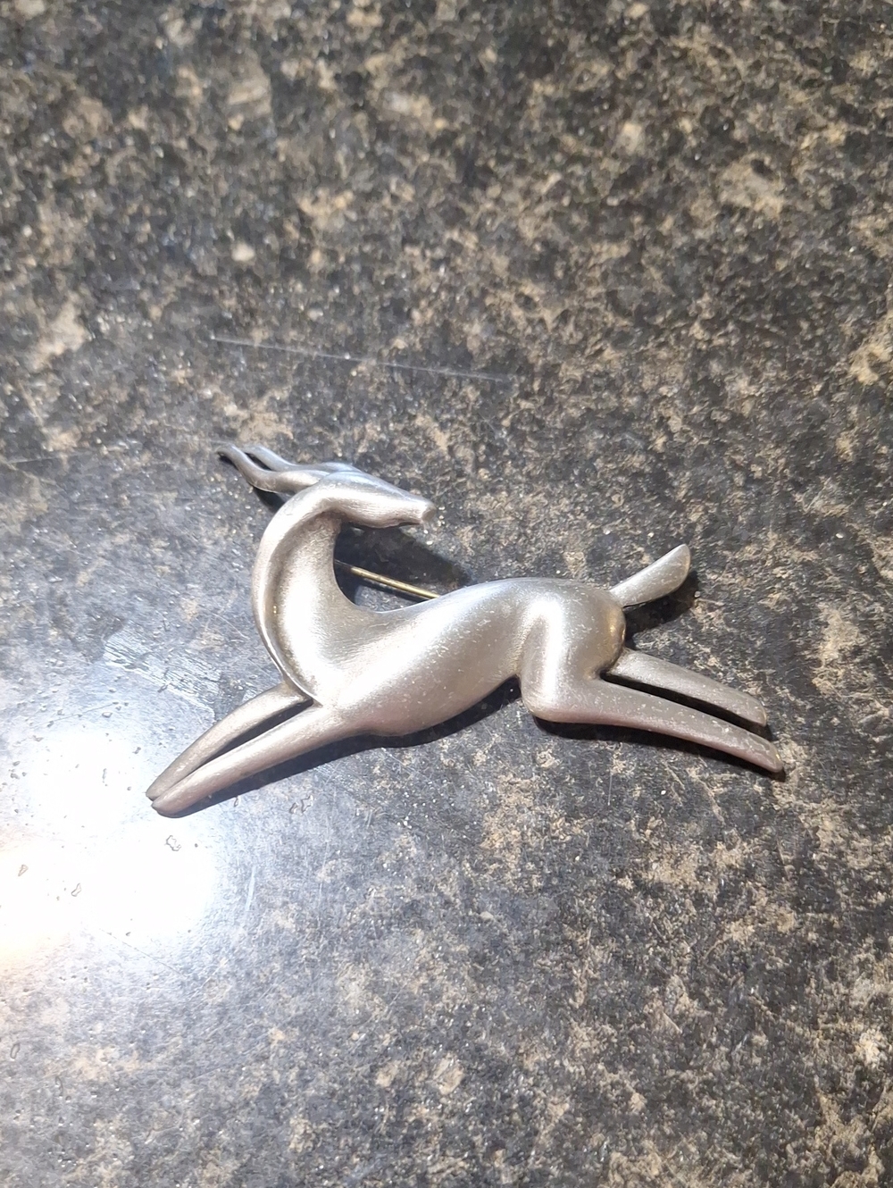 Silver Grey Running Deer Brooch - Jack And Jill of America 1938